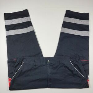 Swissport‎ Mens 46R Black Red Reflective Cargo Pants Uniform Workwear Aviation